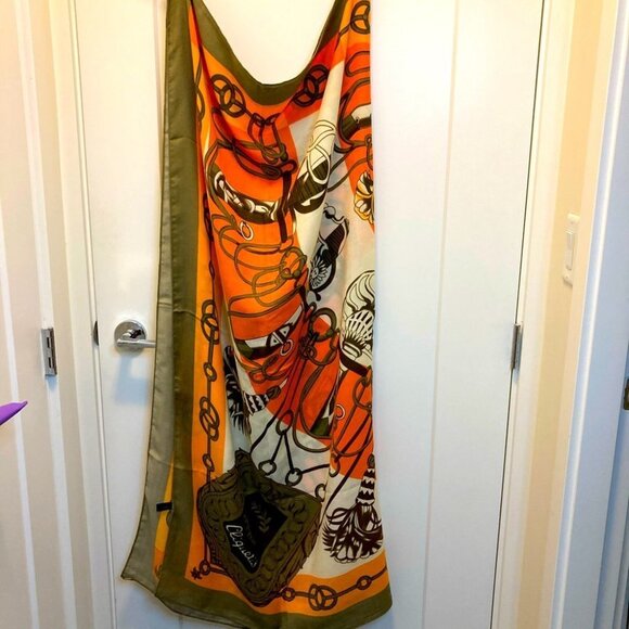 CLIQUETIS Square Scarf  Shawl Throw Large - Picture 1 of 4